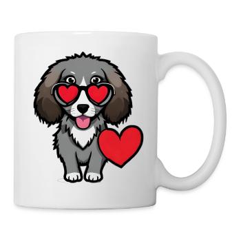 Love dog with a heart - Mug - white - Right