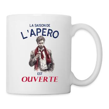 Apéro saison ouverte Homme drole - Mug blanc - blanc - Droite