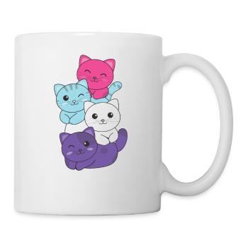 Multisexual Flag Pride LGBTQ Cute Cat Stack - Mug - white - Right