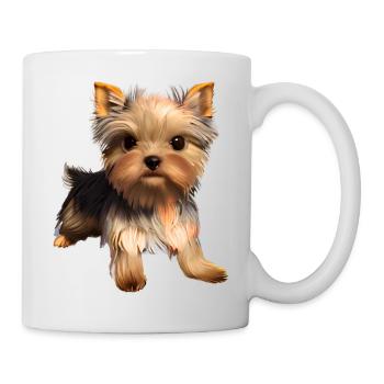 Puppy Dog Yorkshire Terrier Dog Owner - Mug - white - Right
