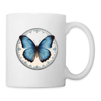 Morpho Papillon Bleu - Mug blanc - blanc - Droite