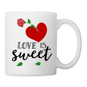 L’amour est doux, Herz - Mug blanc - blanc - Droite