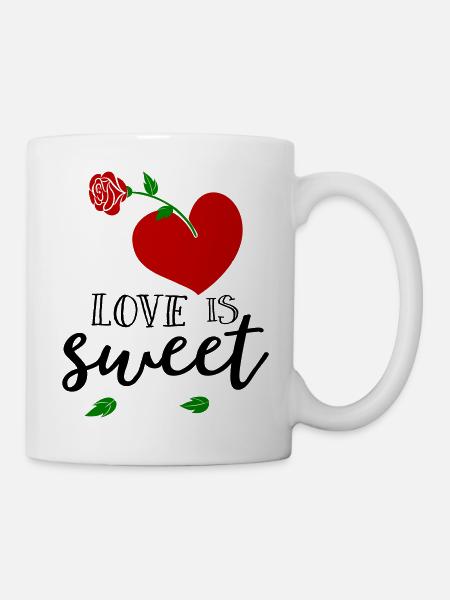Love is sweet, Herz - Tasse - Weiß