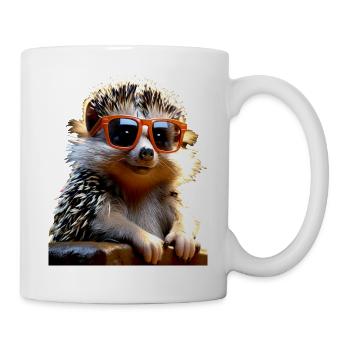 Igel Sonnenbrille Stacheltier Liebe Süßer Igel - Tasse - Weiß - Rechts