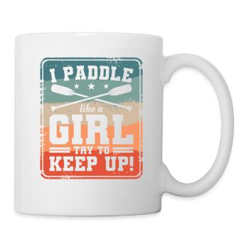 Je rame comme une fille pour essayer de suivre le bateau dragon - Mug blanc - blanc - Droite