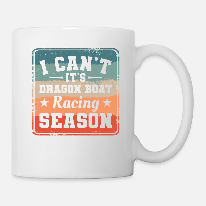 Ich kann nicht, es ist Drachenboot-Rennsaison-Paddel - Tasse - Weiß