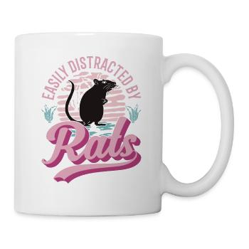 Easily distracted by Rats Ratte Hausratte - Tasse - Weiß - Rechts