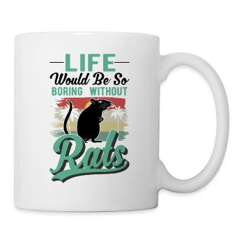 Rat Gift Rat domestique Rat Propriétaire - Mug blanc - blanc - Droite