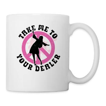 Hippie Peace Zeichen Frieden Blumen Blumenkind - Tasse - Weiß - Rechts