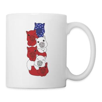 Capybara pour le drapeau des États-Unis du quatrième juillet - Mug blanc - blanc - Droite