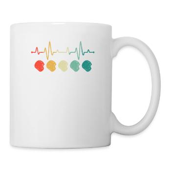 Tischtennis Herzschlag Ping Pong Puls lustig - Tasse - Weiß - Rechts