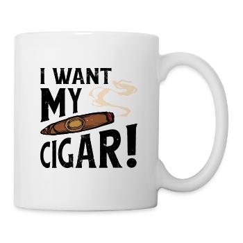 Zigarre Rauchen Zigarren Raucher - Tasse - Weiß - Rechts