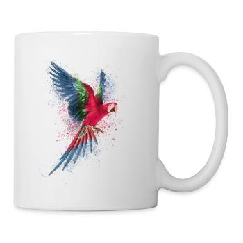 Parrot with drops of color - Mug - white - Right