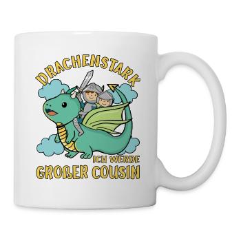 Ich Werde Großer Cousin Drache bald Großer Cousin - Tasse - Weiß - Rechts