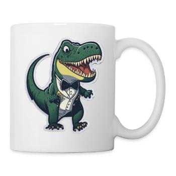 T-Rex in ATuxedo T-Rex im Anzug - Tasse - Weiß - Rechts