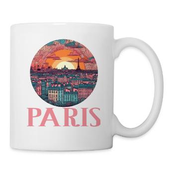 Paris Eiffelturm Bonjour Souvenirs - Tasse - Weiß - Rechts