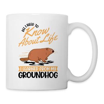 Murmeltier Groundhog Day Waldmurmeltier - Tasse - Weiß - Rechts