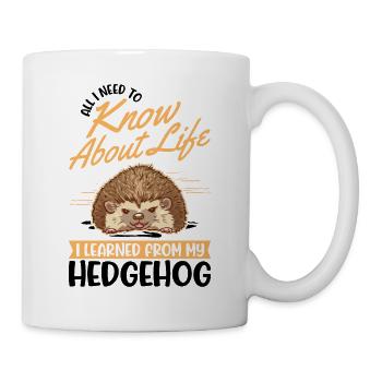 Igel Geschenk Stacheligel - Tasse - Weiß - Rechts
