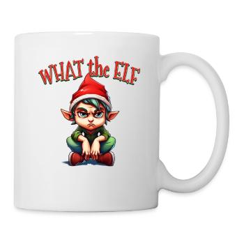 What the Elf - Cool Moody Elf für Weihnachten - Tasse - Weiß - Rechts