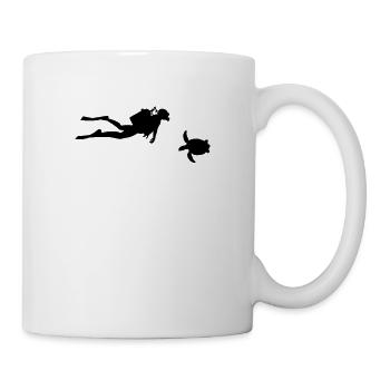 Free Diving with Turtle - Diver Underwater Diving - Mug - white - Right