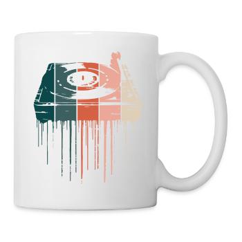 Tourne-disque vintage avec un look minimal - Mug blanc - blanc - Droite