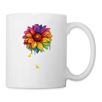 Rainbow Sunflower LGBTQ Communauté transgenre Jeu de mots - Mug blanc - blanc - Droite