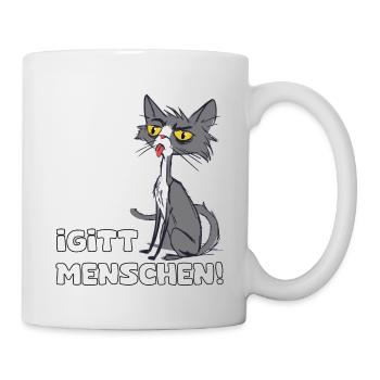 Igitt Menschen, Katze - Tasse - Weiß - Rechts