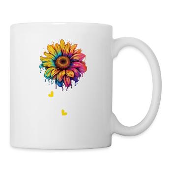 Regenbogen Sonnenblume Liebhaber LGBT Lesbisch Homosexuell Gruppe Wortspiel - Tasse - Weiß - Rechts
