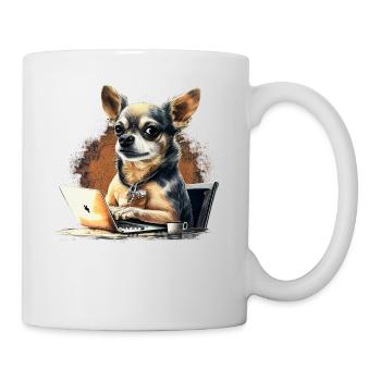 Chihuahua | Home Office Job Work Laptop Tie Funny - Mug - white - Right