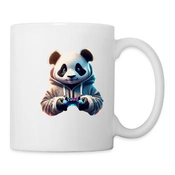 Gamer lettering with cool panda - Mug - white - Right