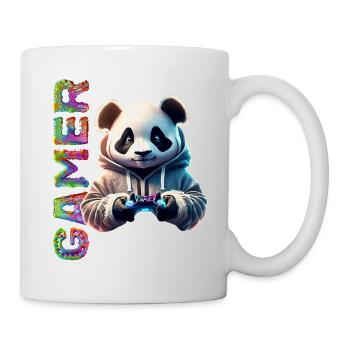 Lettrage de joueur avec panda cool - Mug blanc - blanc - Droite