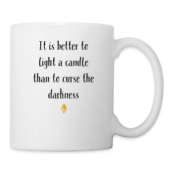 „Light the Light: Besiege die Dunkelheit mit inspirierender Kleidung!“ - Tasse - Weiß - Rechts