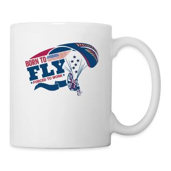 Born To Fly Forced To Work Paramotor Pilot - Mug - white - Right