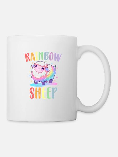Rainbow Sheep LGBTQ Transgender Pride Community - Mug blanc - blanc