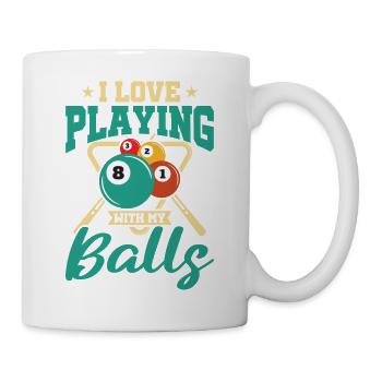 Billiard Poolbillard Snooker Verein Club Billard - Tasse - Weiß - Rechts
