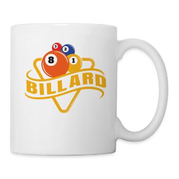 Billiard Poolbillard Snooker Verein Club Billard - Tasse - Weiß - Rechts