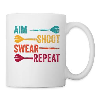 Darts Sport Verein, Dartscheibe, Pfeil Sport Dart - Tasse - Weiß - Rechts