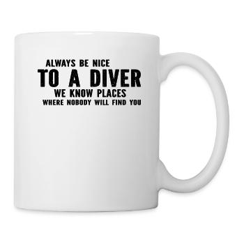 Plongeur sous-marin en apnée libre - Soyez toujours gentil avec un - Mug blanc - blanc - Droite
