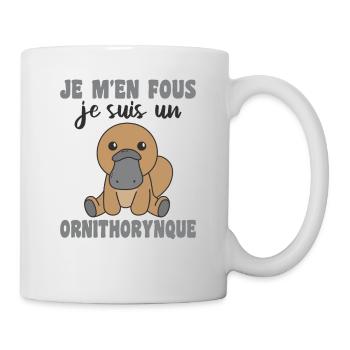 Je m'en fous je suis un ornithorynque Schnabeltier - Tasse - Weiß - Rechts