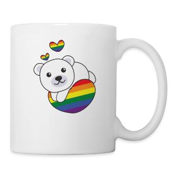 Rainbow Flag Pride LGBTQ Mignon Polar Bear Love - Mug blanc - blanc - Droite