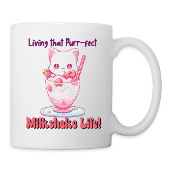 Living That Purr-fect Milkshake Life - Happy Cat - Mug - white - Right