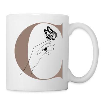 letter C magic butterfly - Mug - white - Right