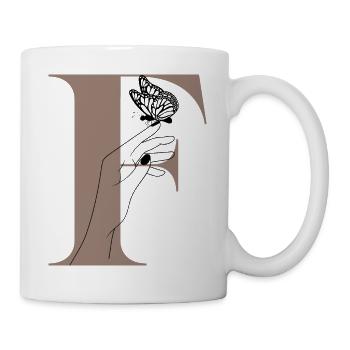 letter f magic butterfly - Mug - white - Right