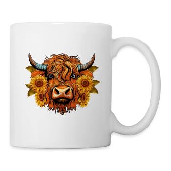 Tournesol Highland Cow Highland Bovins des Highlands - Mug blanc - blanc - Droite
