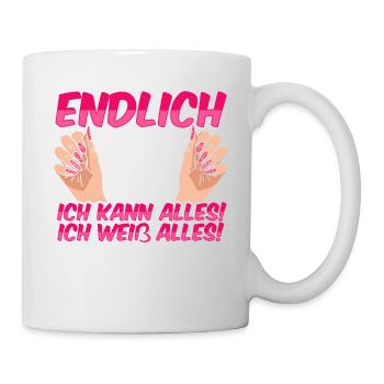 Endlich 18 Ich Kann Alles Ich Weiß Alles - Tasse - Weiß - Rechts