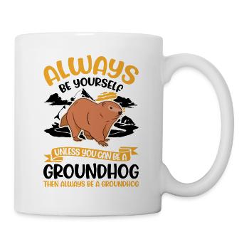 Murmeltier Groundhog Marmot Waldmurmeltier - Tasse - Weiß - Rechts
