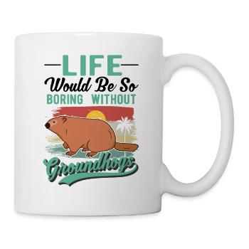Murmeltier Groundhog Day Waldmurmeltier - Tasse - Weiß - Rechts