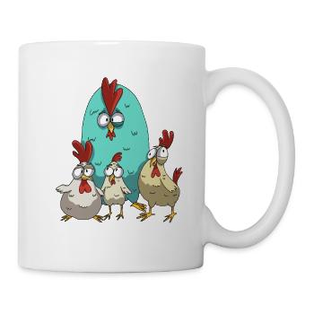 Funny Chickens Chicken Design Chicken Flock with Humor - Mug - white - Right