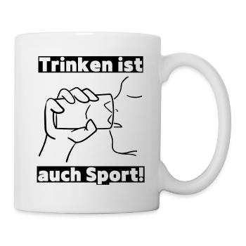 Trinken ist auch Sport! Party, Mallorca, JGA! - Tasse - Weiß - Rechts