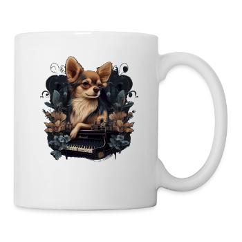 Chihuahua spielt Klavier Piano Klassische Musik - Tasse - Weiß - Rechts